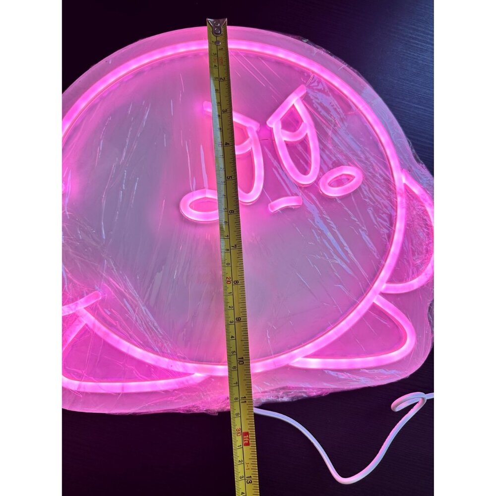 Kirby-inspired neon LED wall sign – 14x11" pink light, dimmable - Picture 2 of 10